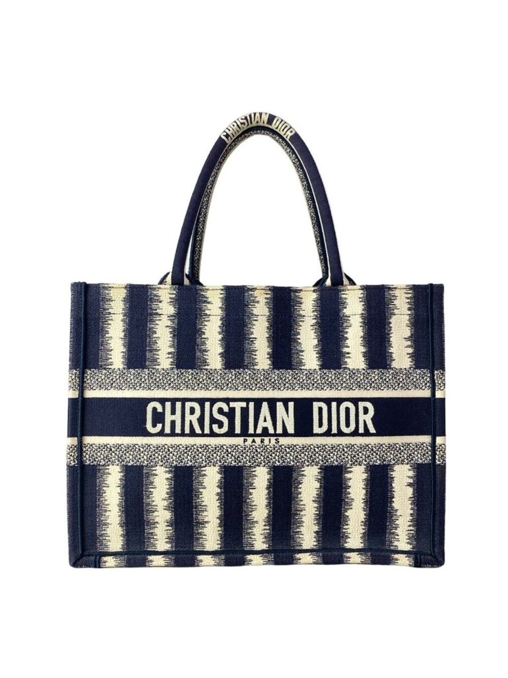 ★SOLD★ Dior Tote Book Vintage Small Navy White - Picture 1 of 15